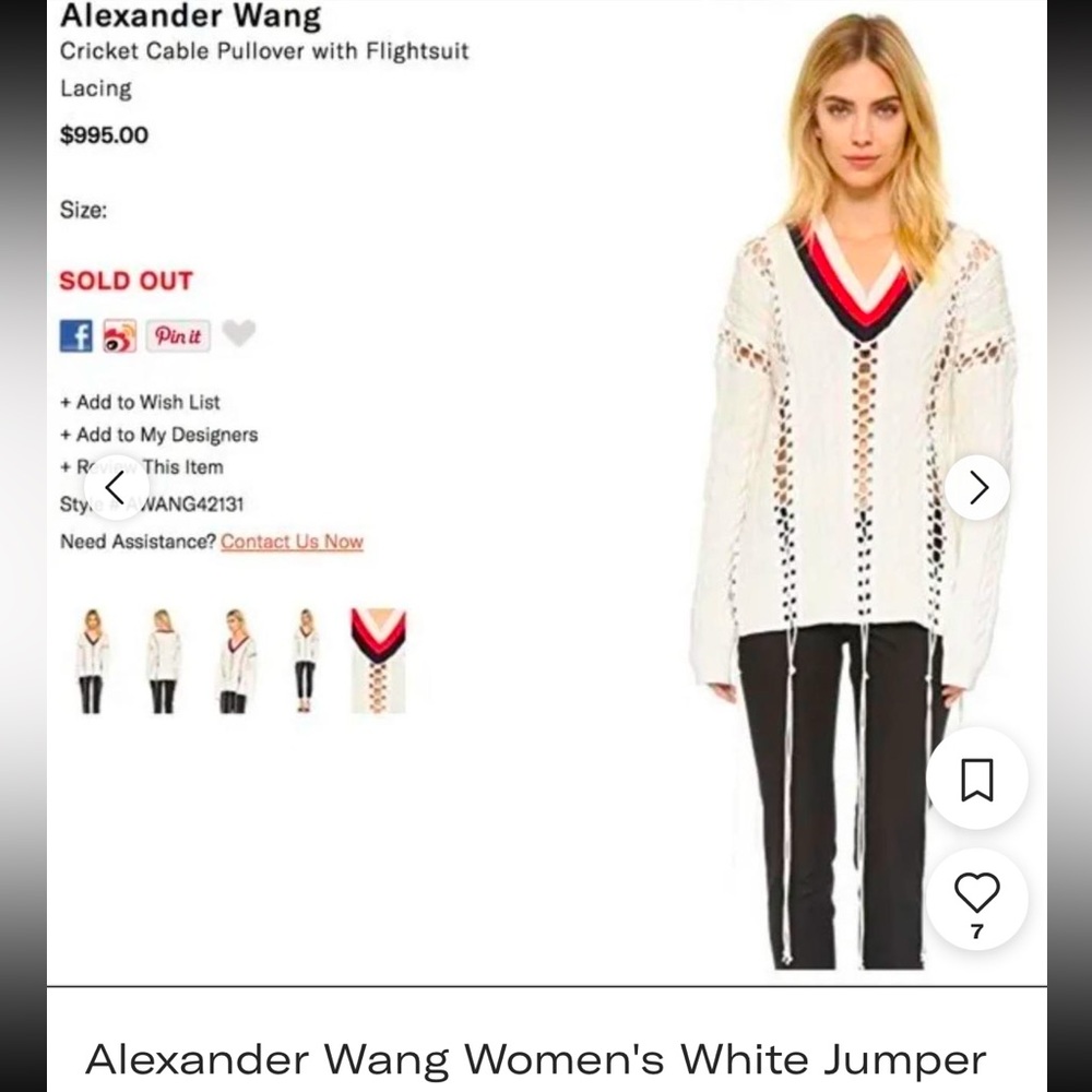 Alexander Wang $995 preppy cable knit Designer runway sweater long fringe Luxury
